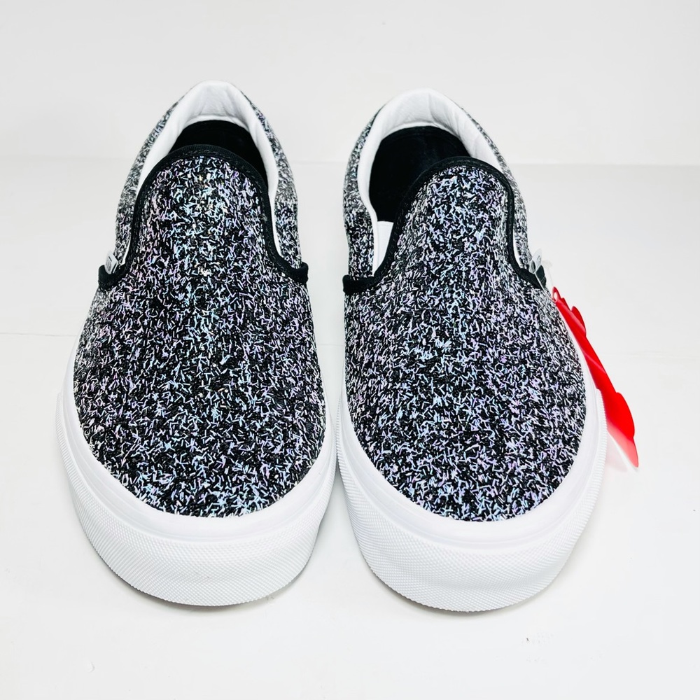 Vans Classic Slip On Sneakers Women’s Black/Purple Glitter Party Size 7 - Picture 5 of 12